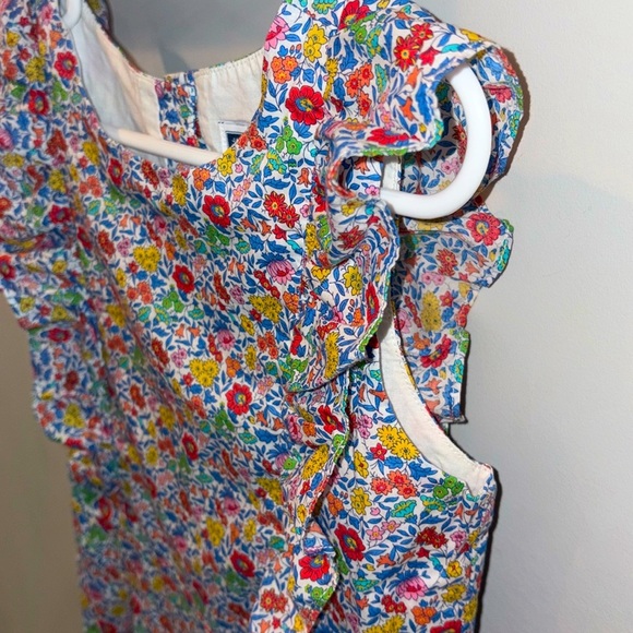 Janie and Jack Liberty Favorite Flowers Ruffle Trim Romper Size 6 Red/Yellow - Picture 4 of 11